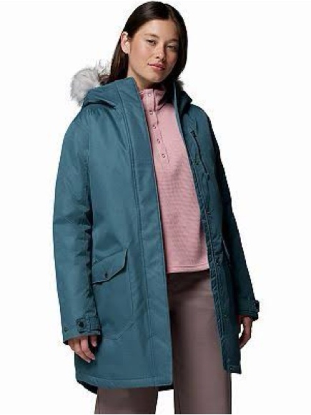 Columbia Women’s Teal Blue Insulated Parka Suttle Mountain Long Jacket